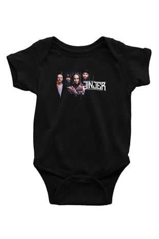 Jinjer Baskılı Unisex Siyah Bebek Body - Zıbın