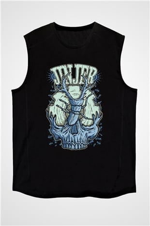 Jinjer Baskılı Unisex Siyah Kolsuz Tişört - Tshirt