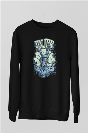 Jinjer Baskılı Unisex Siyah Sweatshirt