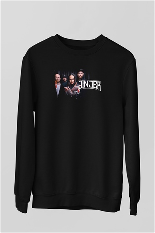 Jinjer Baskılı Unisex Siyah Sweatshirt