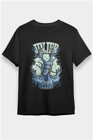 Jinjer Baskılı Unisex Siyah Tişört - Tshirt