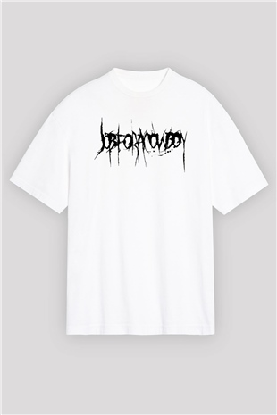 Job for a Cowboy Beyaz Unisex Oversize Tişört T-Shirt