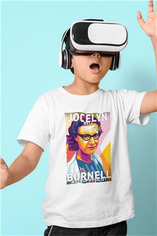 Jocelyn Bell Burnell Baskılı Unisex Beyaz Çocuk Tişörtü - Tshirt