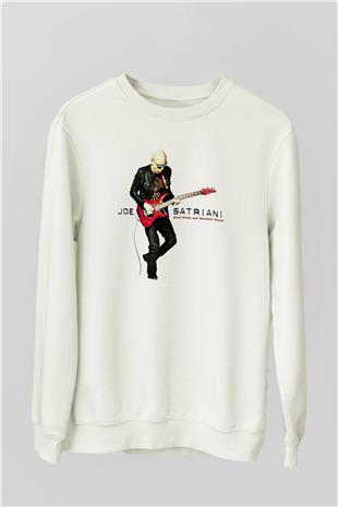 Joe Santriani Baskılı Beyaz Unisex Sweatshirt
