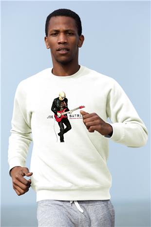 Joe Santriani Baskılı Beyaz Unisex Sweatshirt