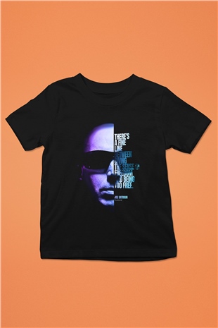 Joe Santriani Baskılı Unisex Siyah Çocuk Tişört - Tshirt