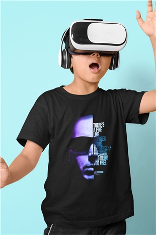 Joe Santriani Baskılı Unisex Siyah Çocuk Tişört - Tshirt