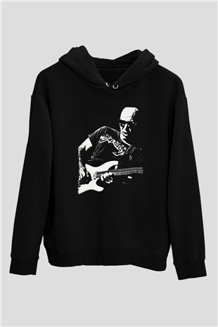 Joe Santriani Baskılı Unisex Siyah Kapüşonlu Sweatshirt