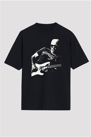Joe Santriani Baskılı Unisex Siyah Oversize Tişört - Tshirt