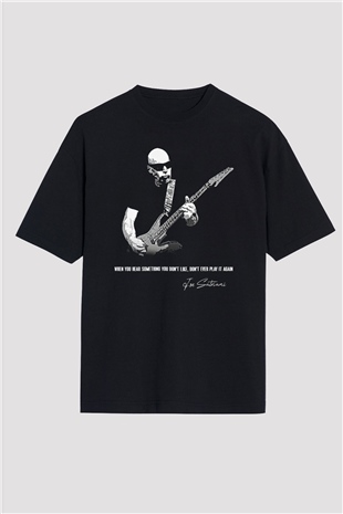 Joe Santriani Baskılı Unisex Siyah Oversize Tişört - Tshirt
