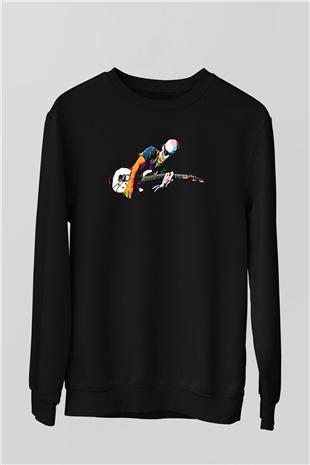 Joe Santriani Baskılı Unisex Siyah Sweatshirt