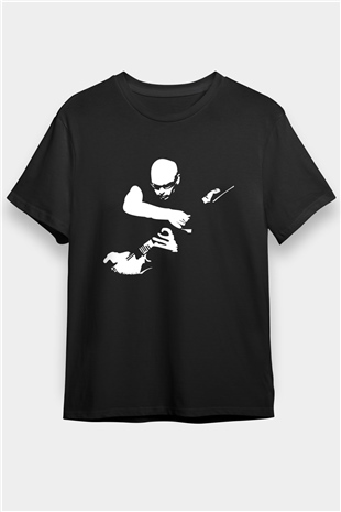 Joe Santriani Baskılı Unisex Siyah Tişört - Tshirt