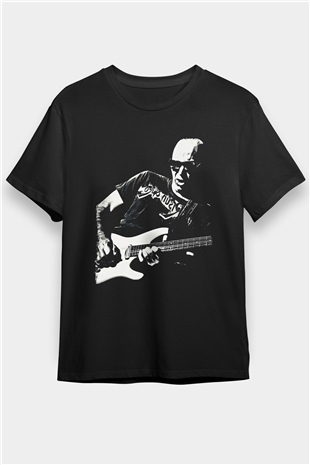 Joe Santriani Baskılı Unisex Siyah Tişört - Tshirt