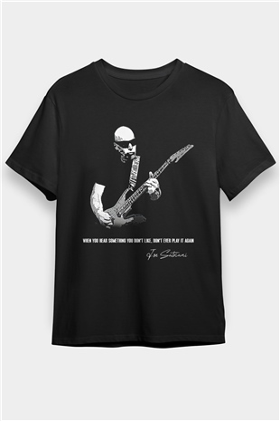Joe Santriani Baskılı Unisex Siyah Tişört - Tshirt