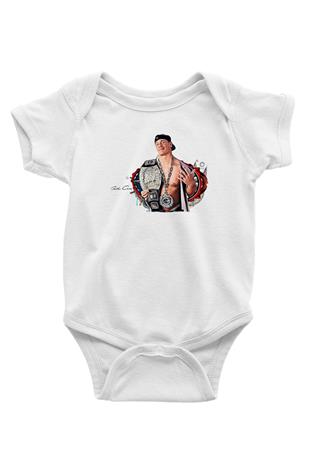 John Cena Baskılı Beyaz Unisex Bebek Body - Zıbın