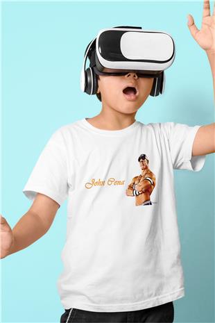 John Cena Baskılı Beyaz Unisex Beyaz Çocuk Tişört - Tshirt