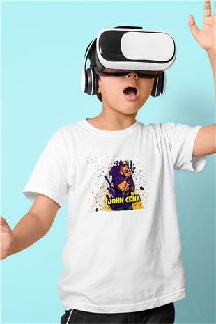 John Cena Baskılı Beyaz Unisex Beyaz Çocuk Tişört - Tshirt