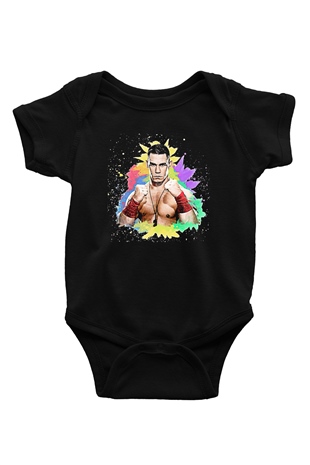 John Cena Baskılı Unisex Siyah Bebek Body - Zıbın