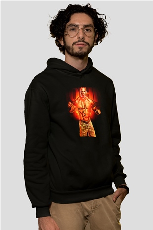 John Cena Baskılı Unisex Siyah Hoodie