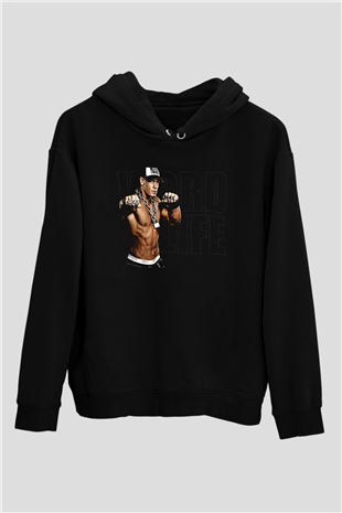 John Cena Baskılı Unisex Siyah Hoodie
