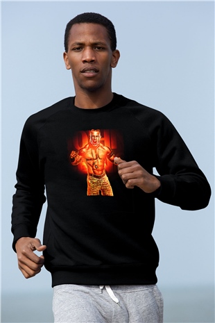 John Cena Baskılı Unisex Siyah Sweatshirt