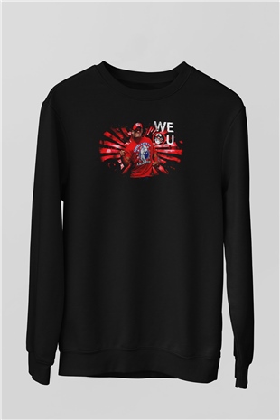 John Cena Baskılı Unisex Siyah Sweatshirt