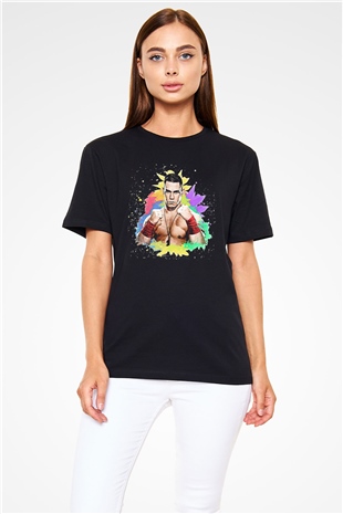 John Cena Baskılı Unisex Siyah Tişört - Tshirt