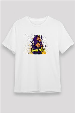 John Cena Unisex Baskılı Beyaz Tişört - Tshirt
