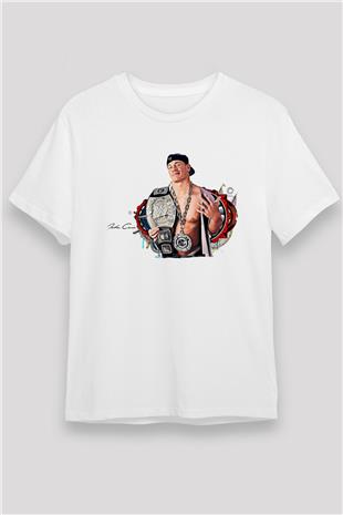John Cena Unisex Baskılı Beyaz Tişört - Tshirt