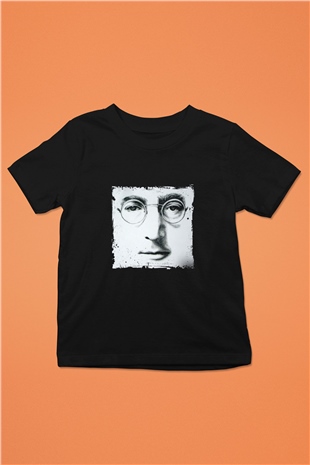 John Lennon Baskılı Unisex Siyah Çocuk Tişört