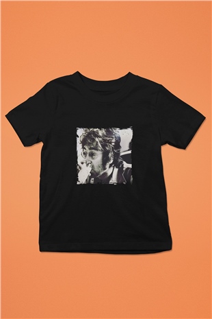 John Lennon Baskılı Unisex Siyah Çocuk Tişört