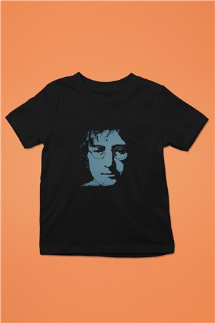 John Lennon Baskılı Unisex Siyah Çocuk Tişört