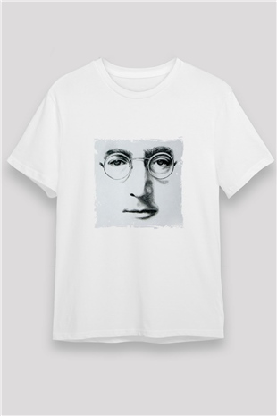 John Lennon Unisex Baskılı Beyaz Tişört