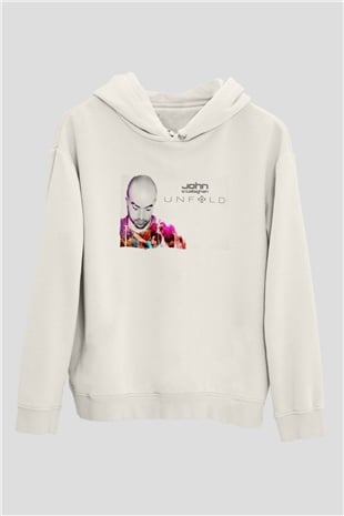 John Ocallaghan Beyaz Unisex Kapüşonlu Sweatshirt