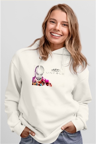 John Ocallaghan Beyaz Unisex Kapüşonlu Sweatshirt