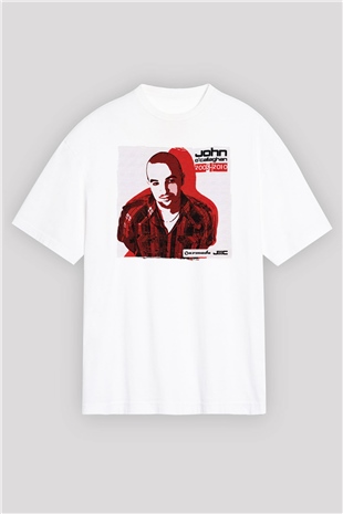John Ocallaghan Beyaz Oversize Tişört Oversize T-shirt - TişörtFabrikası
