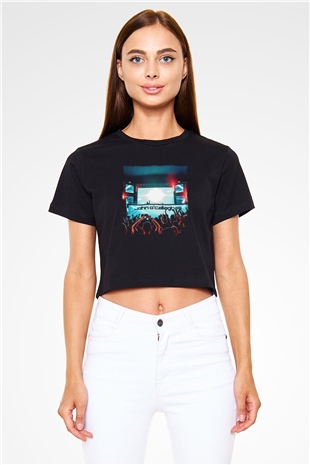 John Ocallaghan Siyah  Crop Top Tişört