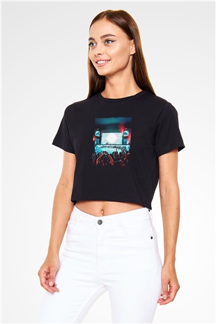 John Ocallaghan Siyah  Crop Top Tişört