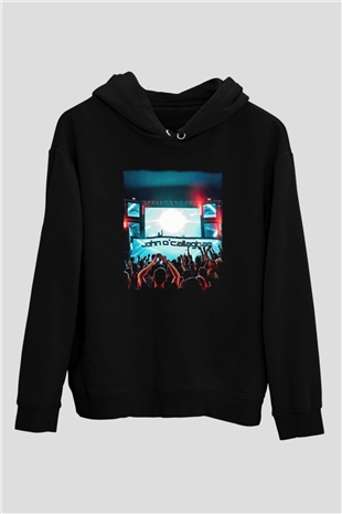 John Ocallaghan Siyah Unisex Kapüşonlu Sweatshirt