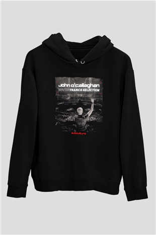John Ocallaghan Siyah Unisex Kapüşonlu Sweatshirt