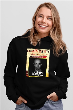 John Ocallaghan Siyah Unisex Kapüşonlu Sweatshirt
