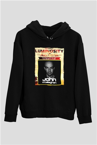 John Ocallaghan Siyah Unisex Kapüşonlu Sweatshirt