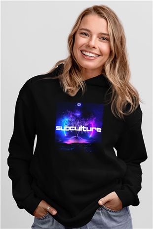 John Ocallaghan Siyah Unisex Kapüşonlu Sweatshirt
