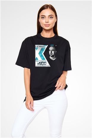 John Ocallaghan Siyah Unisex Oversize Tişört T-Shirt