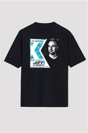 John Ocallaghan Siyah Unisex Oversize Tişört T-Shirt