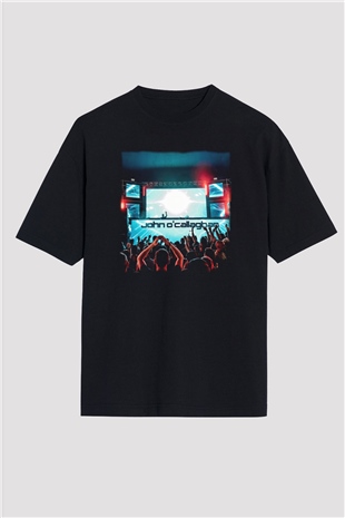 John Ocallaghan Siyah Oversize Tişört Oversize T-shirt - TişörtFabrikası