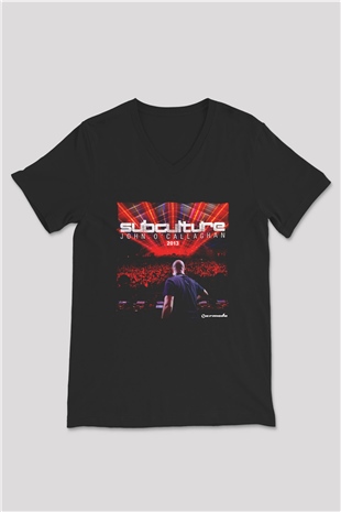 John Ocallaghan Siyah Unisex V Yaka Tişört
