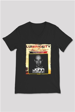 John Ocallaghan Siyah Unisex V Yaka Tişört