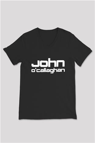 John Ocallaghan Siyah Unisex V Yaka Tişört T-Shirt