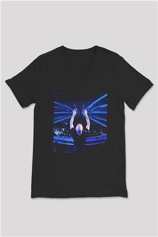 John Ocallaghan Siyah Unisex V Yaka Tişört